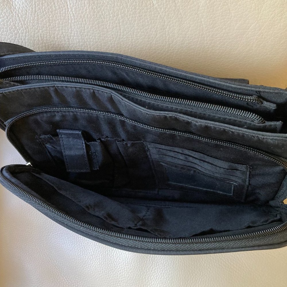 Handbag - Pocketbook - Great for Travel! Black, Many pockets, Crossbody - Picture 3 of 4